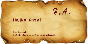 Hajka Antal névjegykártya